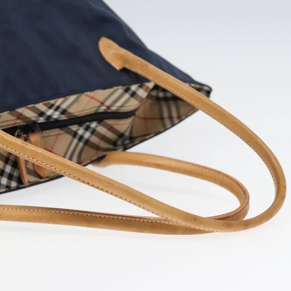 Burberrys Nova Check Blue Label Tote Bag Nylon Navy Auth fm3650 - Picture 7 of 16